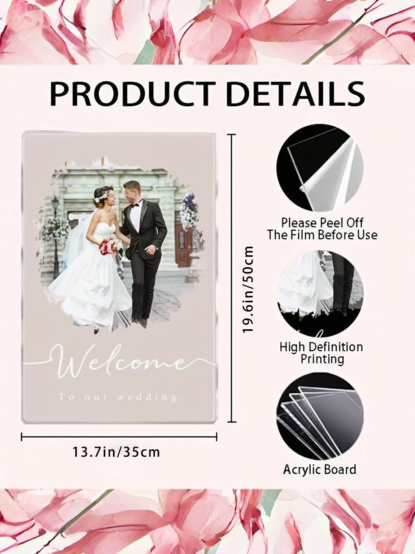 Customized Acrylic Wedding Welcome Sign